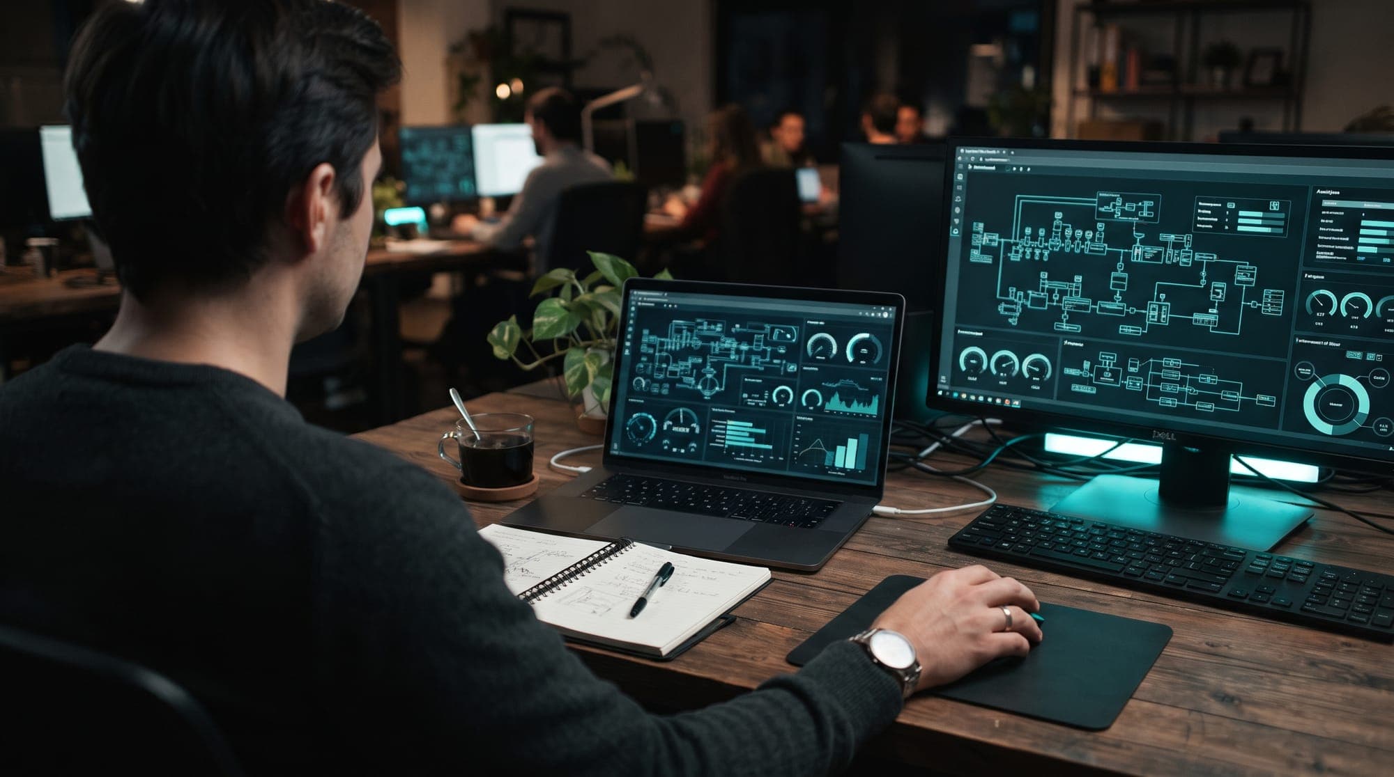 Desk — Featherline running against a live MES feed